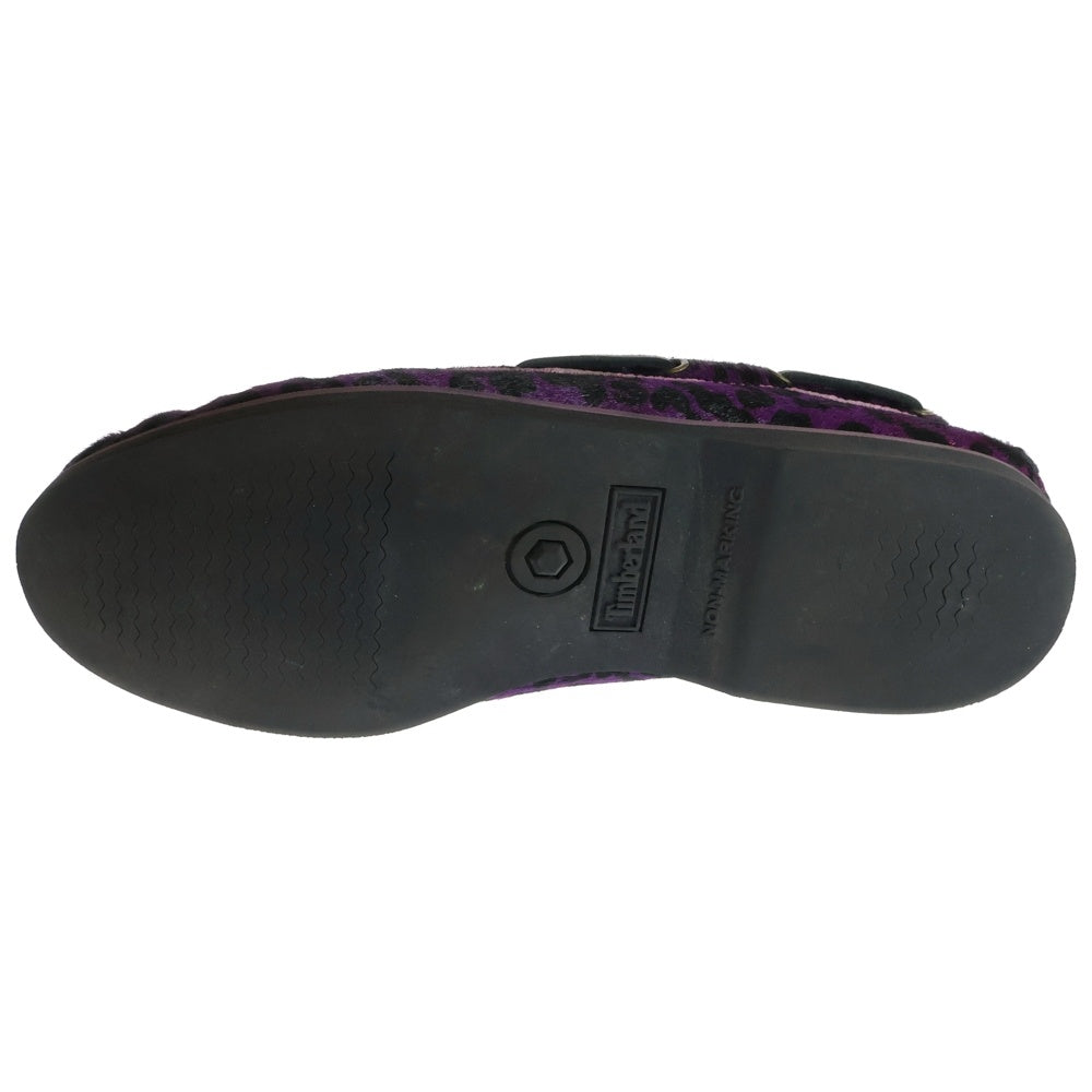 Timberland(ティンバーランド) × WACKO MARIA ワコマリア クラシック ツーアイ ボートシューズ ハラコ デッキシューズ パープル レオパード