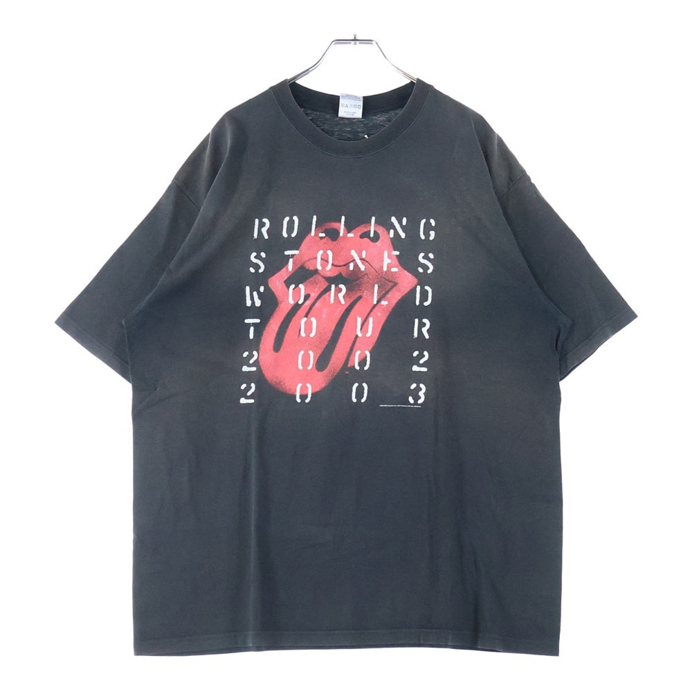 VINTAGE(ヴィンテージ) 00s THE ROLLING STONES WORLD TOUR ローリングストーンズ 両面プリント Tシャツ 半袖カットソー ブラック