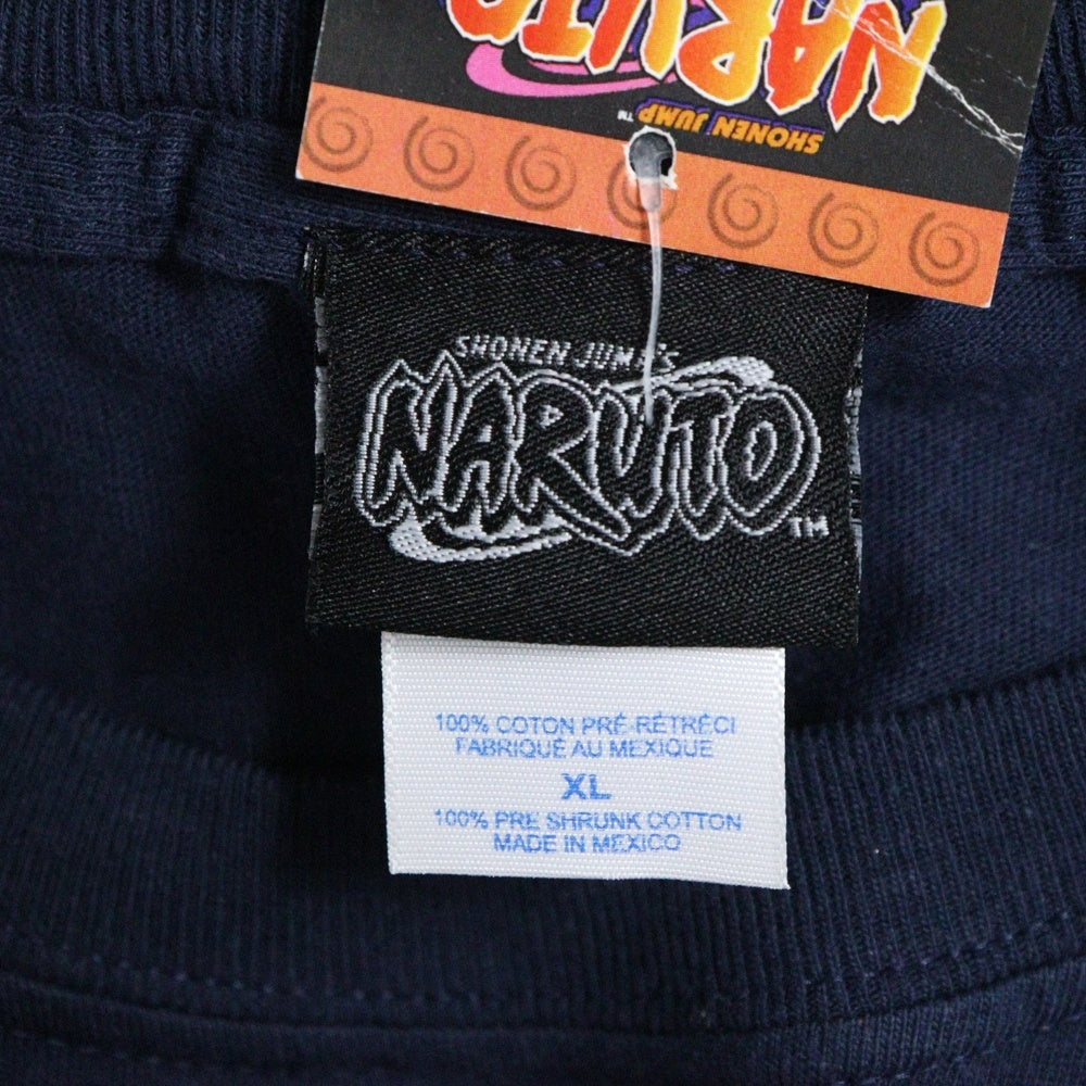 VINTAGE(ヴィンテージ) 00s NARUTO ナルト サスケ サクラ カカシ フロント プリント Tシャツ 半袖カットソー ネイビー