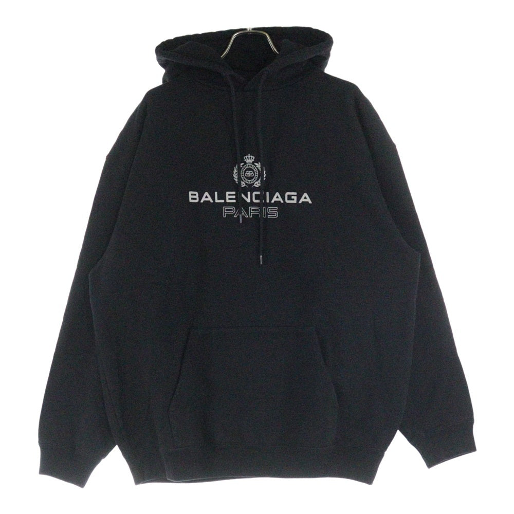 BALENCIAGA(バレンシアガ) 19AW PARIS LOGO HOODIE ロゴ プルオーバー フーディー パーカー 570811 TGV70 ブラック