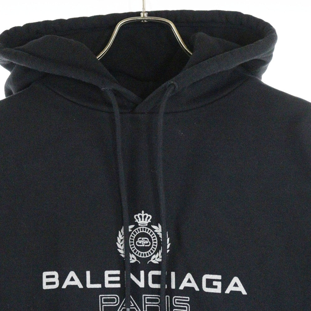 BALENCIAGA(バレンシアガ) 19AW PARIS LOGO HOODIE ロゴ プルオーバー フーディー パーカー 570811 TGV70 ブラック