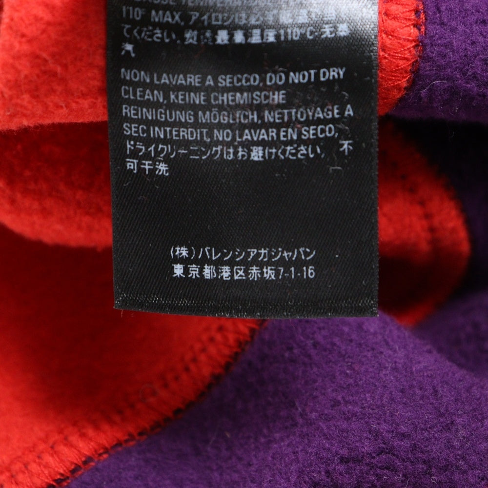 BALENCIAGA(バレンシアガ) 19AW RIVE GAUCHE HALF ZIP SWEAT ロゴ刺繍 ボーダー ハーフジップ スウェット トレーナー 583138 TFV39 レッド