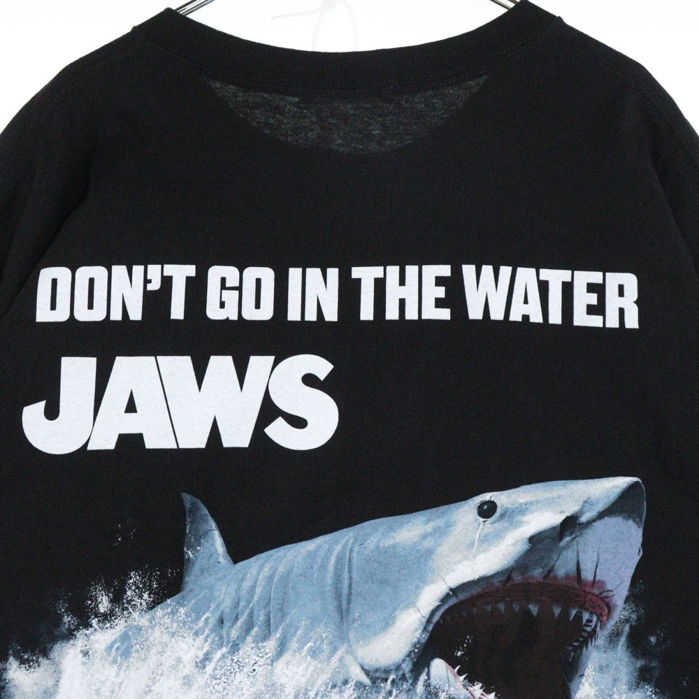 FLAGSTUFF(フラッグスタッフ) JAWS DON'T GO IN THE WATER MOVIE TEE ジョーズ コラボ Tシャツ 半袖カットソー ブラック