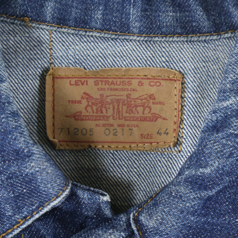 Levi's(リーバイス) 70s 71205 0217 DENIM JACKET BIG E ボタン裏刻印529 不均等V デニムジャケット インディゴ
