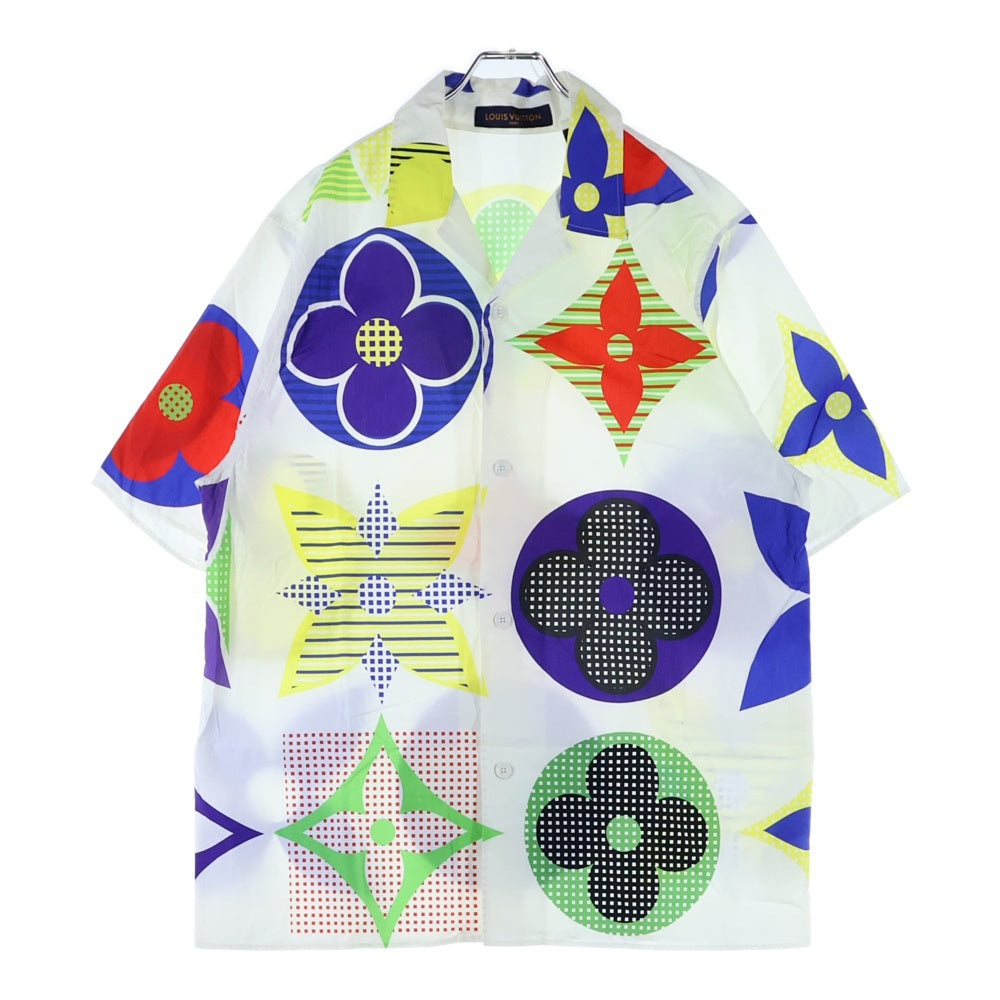 LOUIS VUITTON(ルイヴィトン) 20SS MONOGRAM S/S SHIRT ヴァージルアブロー マルチカラー モノグラムハワイアン 半袖シャツ ホワイト RM202M XGA HJS04W