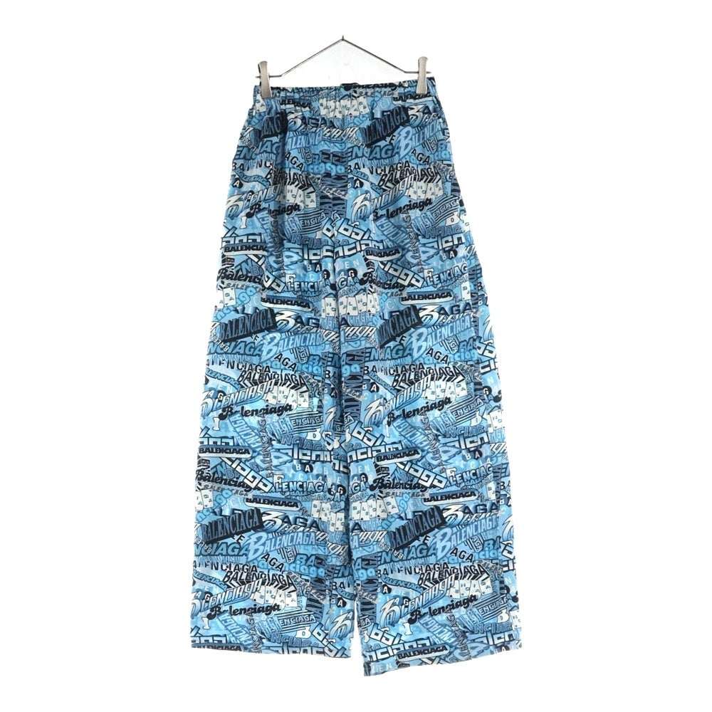 BALENCIAGA(バレンシアガ) 18SS PAJAMA PANTS パジャマ イージー パンツ ブルー/ブラック 527828 TELF7