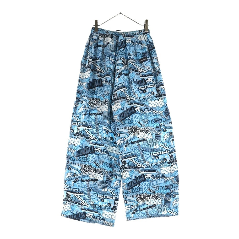 BALENCIAGA(バレンシアガ) 18SS PAJAMA PANTS パジャマ イージー パンツ ブルー/ブラック 527828 TELF7