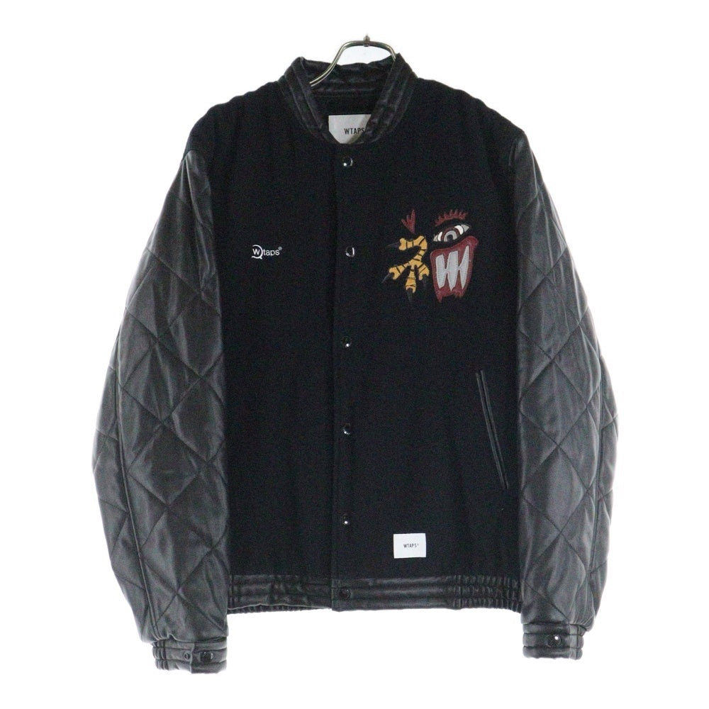 WTAPS(ダブルタップス) 20AW CANAL JACKET WONY MOSSER カナル モッサー スタジアムジャケットスタジャン ジャケット ブラック 202BRDT-JKM05