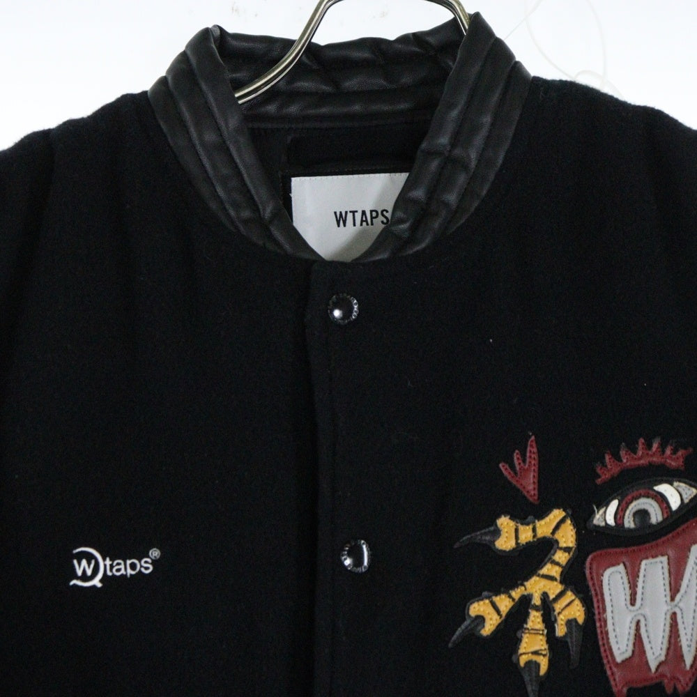 WTAPS(ダブルタップス) 20AW CANAL JACKET WONY MOSSER カナル モッサー スタジアムジャケットスタジャン ジャケット ブラック 202BRDT-JKM05