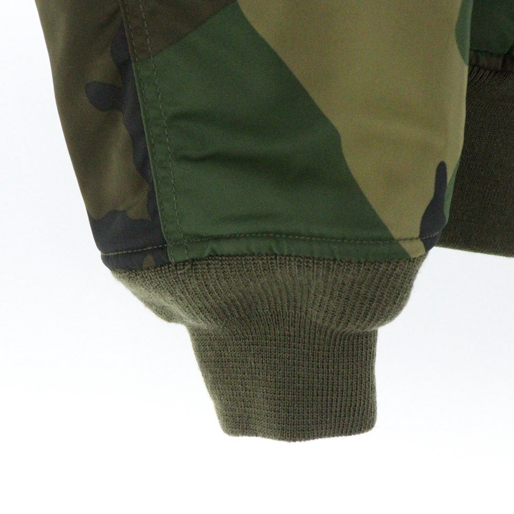 HYSTERIC GLAMOUR(ヒステリックグラマー) MA-1 CAMO PRIMALOFT プリマロフト ロゴ刺繍 ジップアッフプ ブルゾン カモ柄 迷彩 カーキ/ブラウン 0153AB02