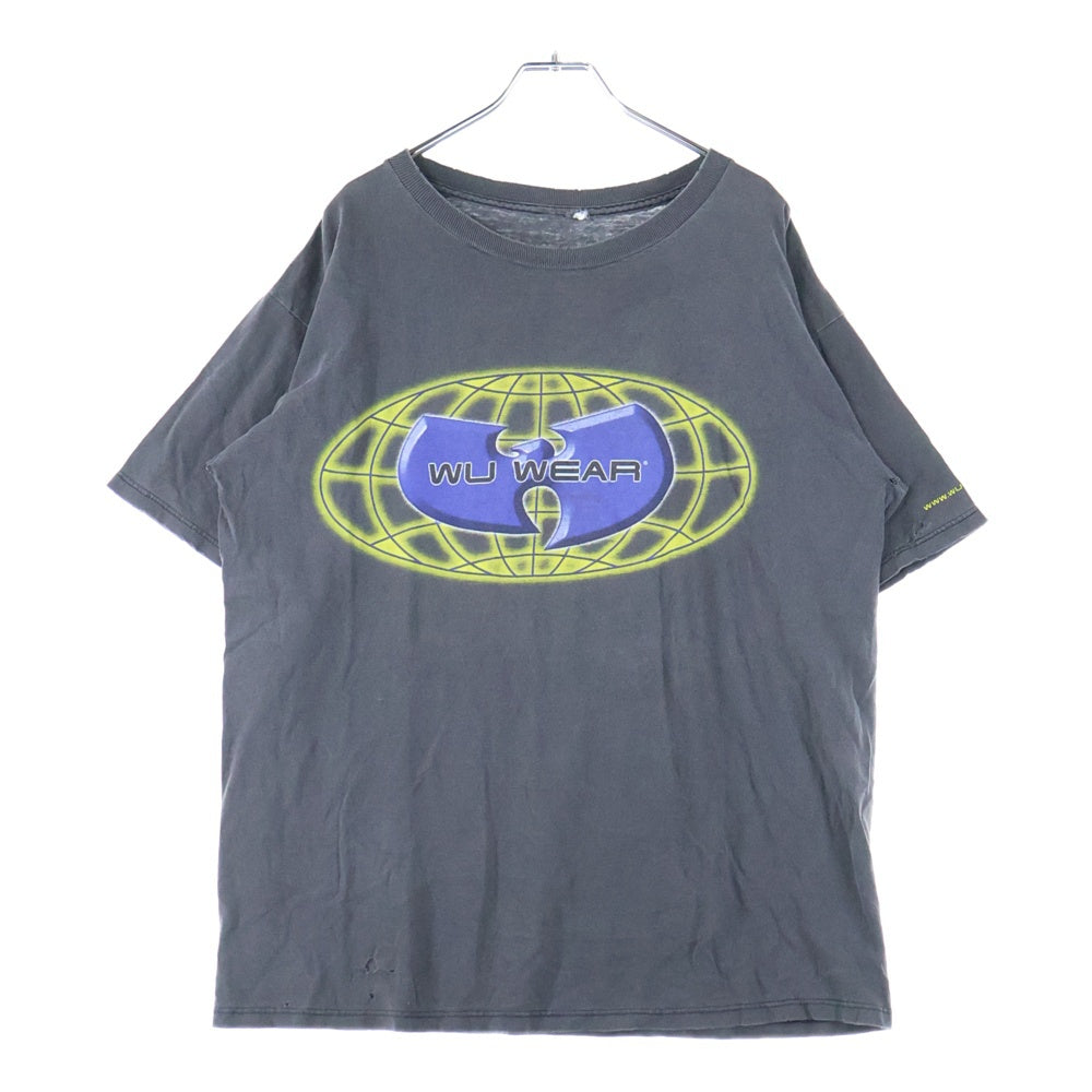 VINTAGE(ヴィンテージ) 00s WU WEAR ウータンクラン フロントプリント 半袖Tシャツ カットソー ブラック