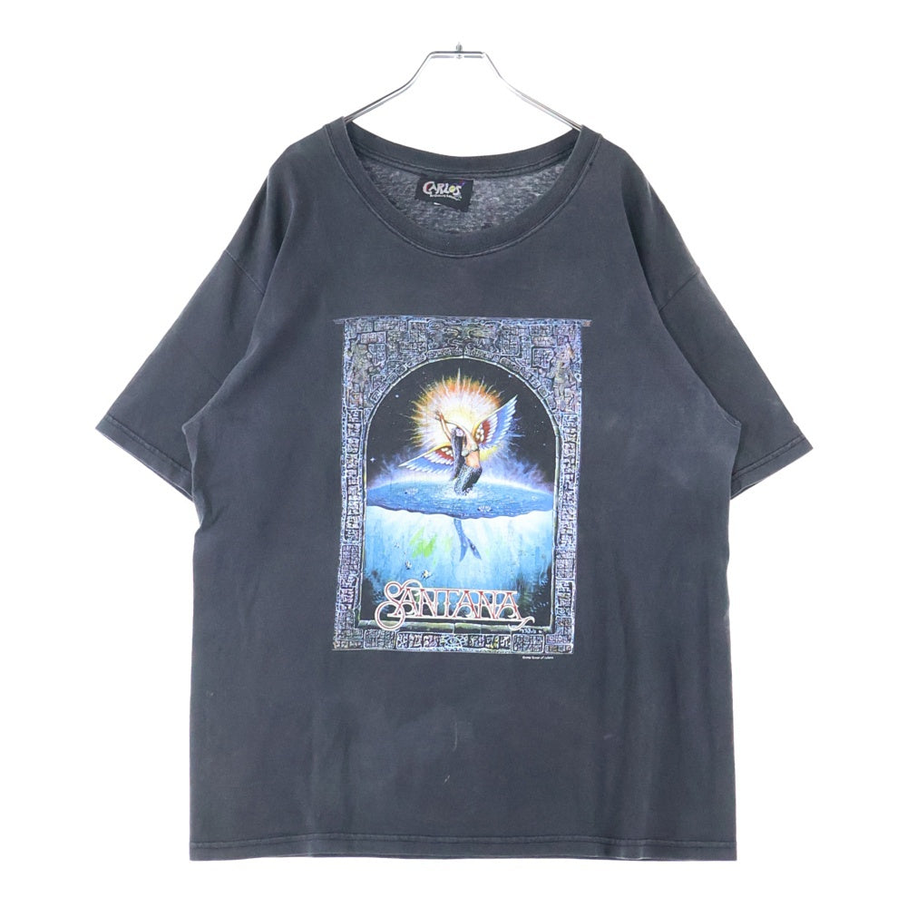 VINTAGE(ヴィンテージ) 90s SANTANA RIVER OF COLORS CARLOS 1998 カルロス サンタナ 半袖Tシャツ カットソー ブラック