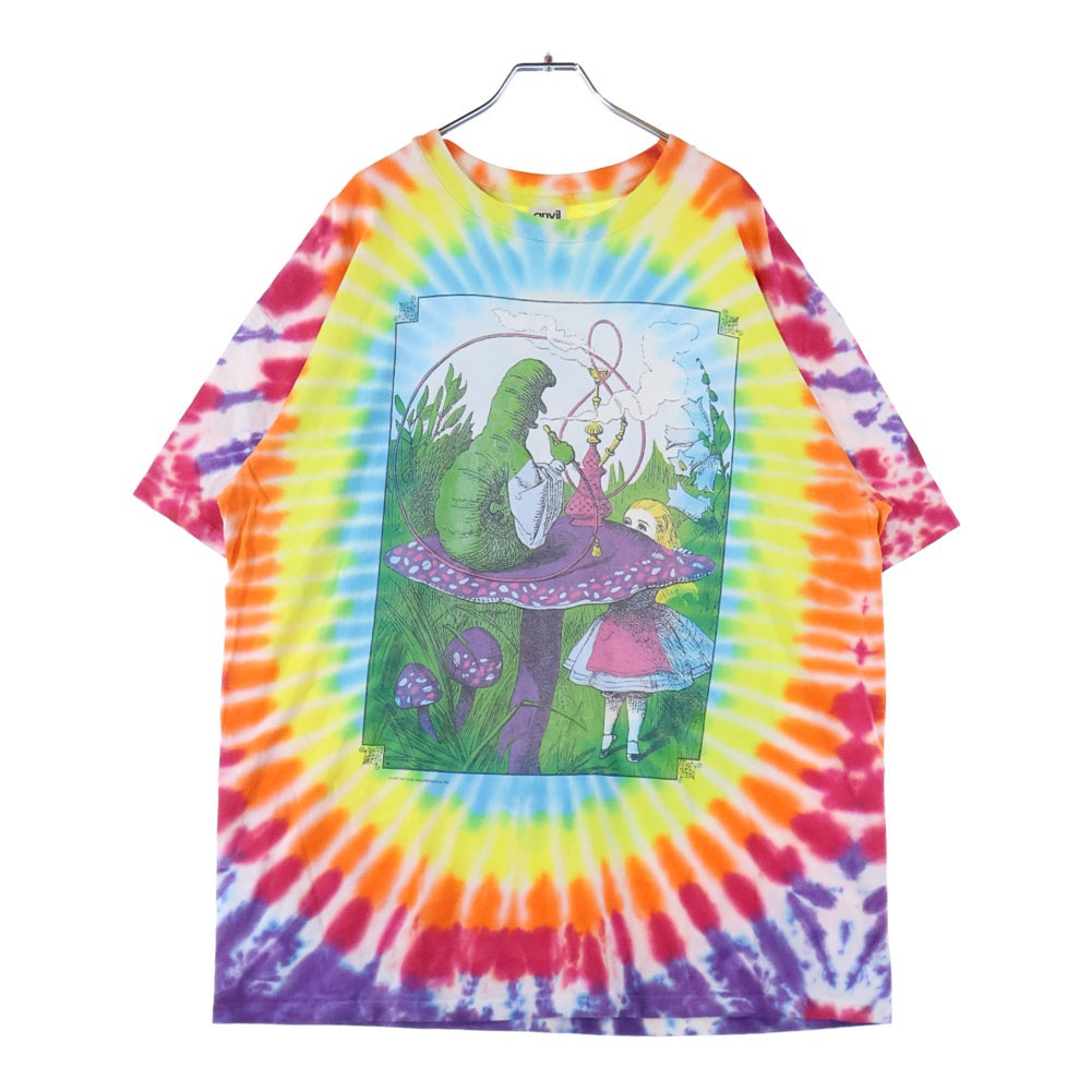 VINTAGE(ヴィンテージ) 90s ALICE IN WONDERLAND 1997 NOT FADE AWAY 不思議の国のアリス タイダイ 半袖Tシャツ カットソー オレンジ/イエロー/ブルー