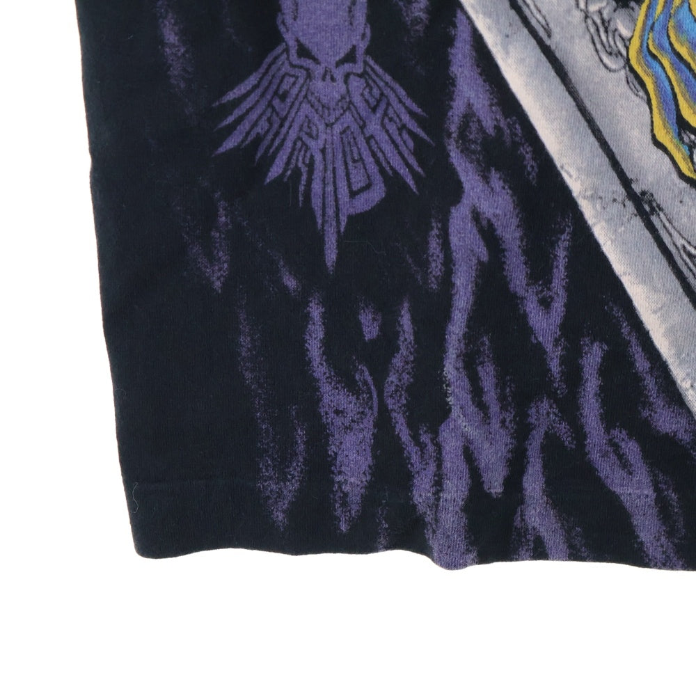 VINTAGE(ヴィンテージ) 90s GARGOYLE DRAGON LIQUID BLUE ガーゴイル ドラゴン リキッドブルー 半袖Tシャツ カットソー ブラック