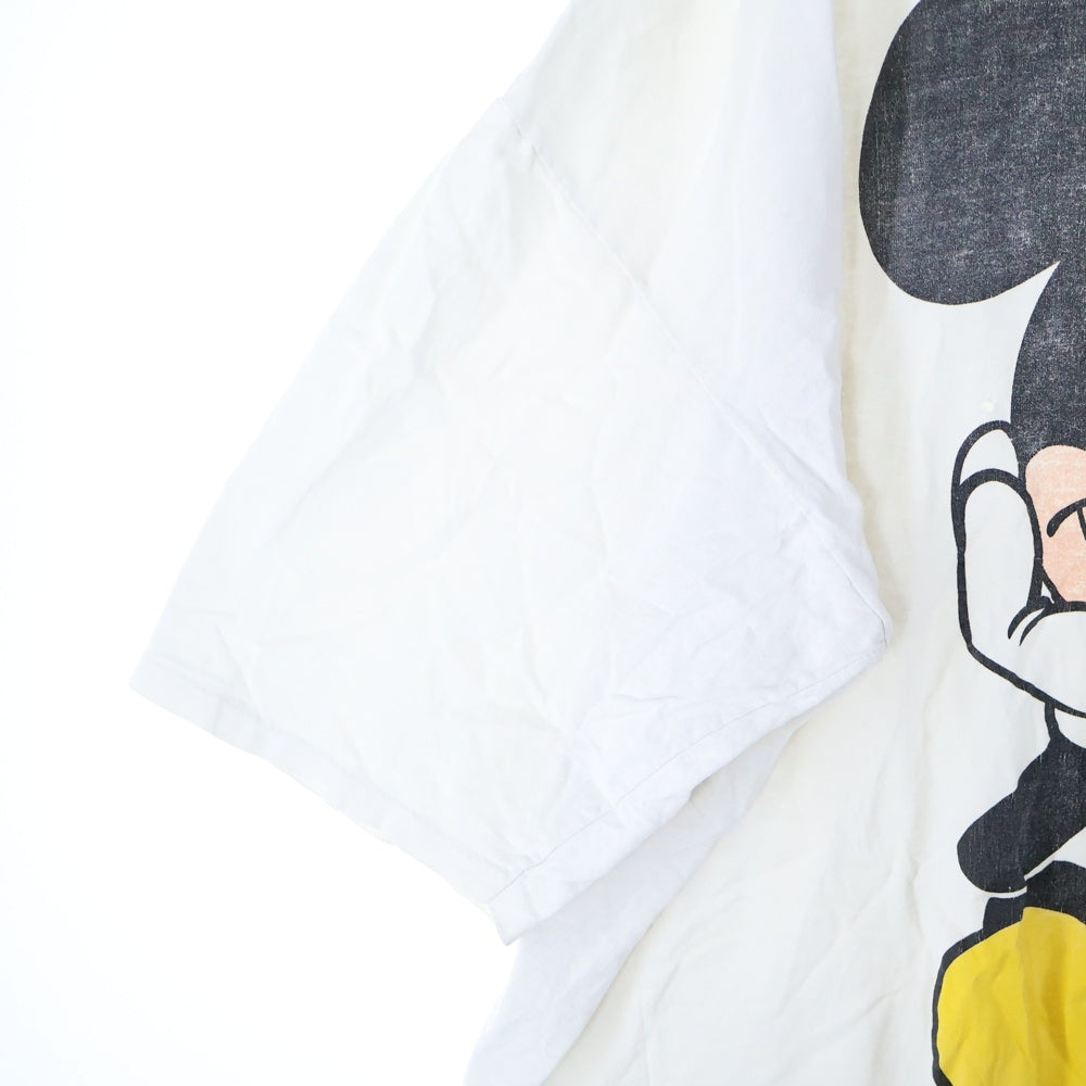 VINTAGE(ヴィンテージ) 90s DISNEY MICKEY ディズニー ミッキーフロントプリント お座り 半袖Tシャツ ホワイト