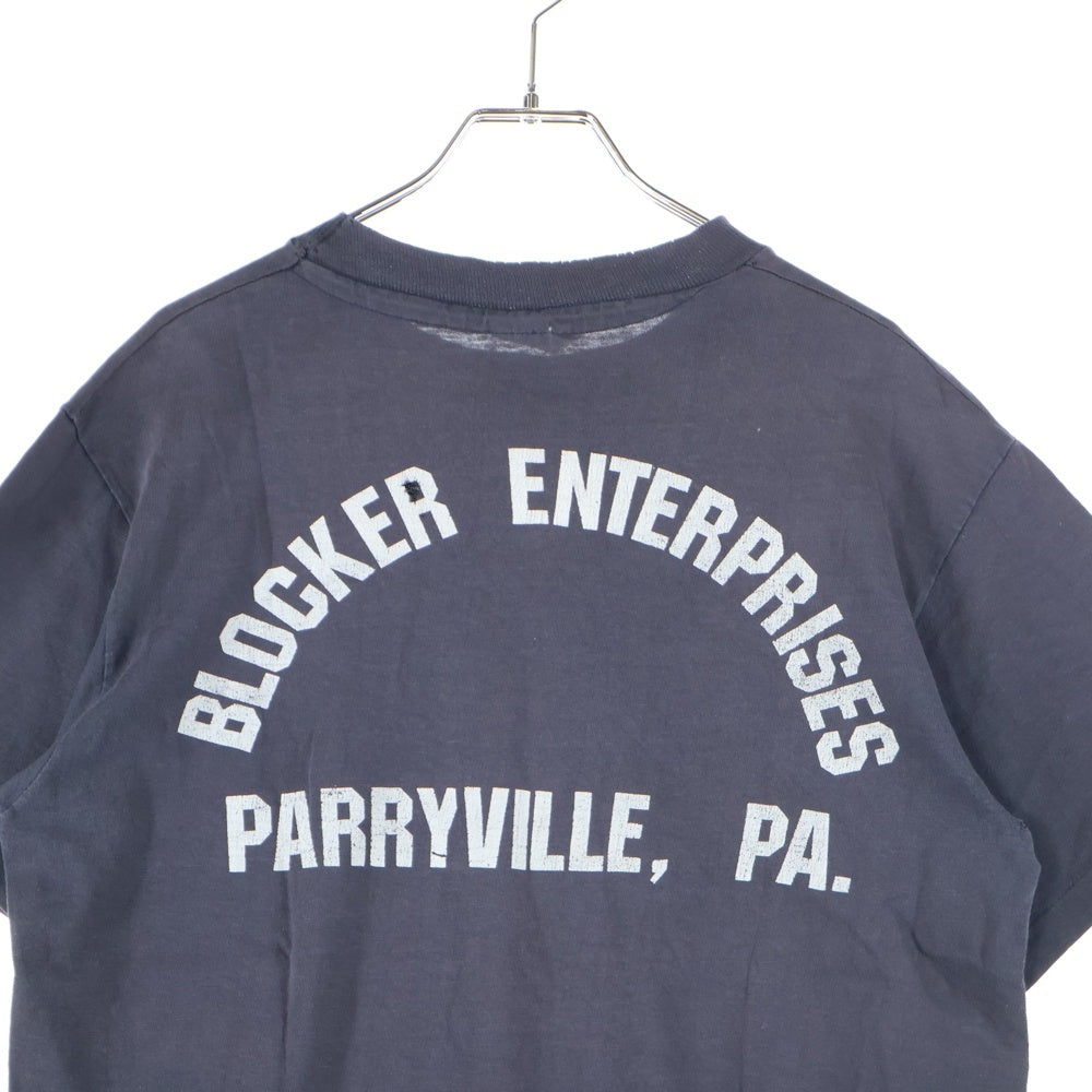 VINTAGE(ヴィンテージ) 80s HARLEY DAVIDSON BLOCKER ENTERPRISES PARRYVILLE ハーレーダビッドソン 両面プリント Tシャツ 半袖カットソー ブラック