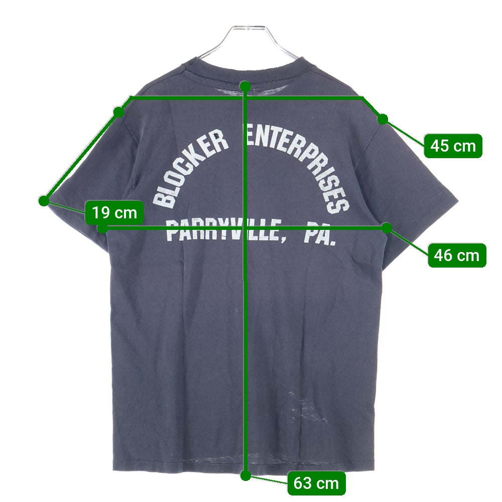VINTAGE(ヴィンテージ) 80s HARLEY DAVIDSON BLOCKER ENTERPRISES PARRYVILLE ハーレーダビッドソン 両面プリント Tシャツ 半袖カットソー ブラック