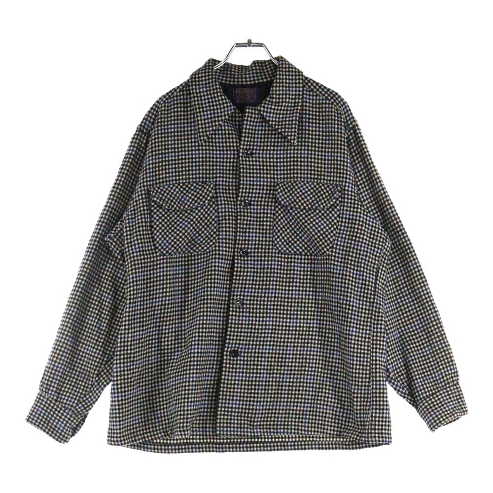 PENDLETON(ペンドルトン) 70ー80s OPEN COLLAR CHECK WOOL SHIRT オープンカラー チェック ウール 長袖 シャツ