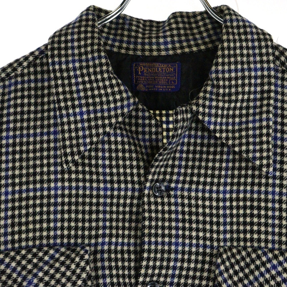 PENDLETON(ペンドルトン) 70ー80s OPEN COLLAR CHECK WOOL SHIRT オープンカラー チェック ウール 長袖 シャツ
