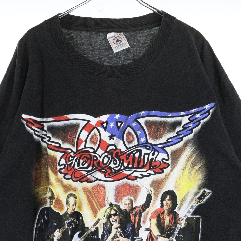 VINTAGE(ヴィンテージ) 00s AEROSMITH SORAYAMA JUST PUSH PLAY LS BOOTLEG エアロスミス 空山 両面プリント Tシャツ ロングスリーブ 長袖カットソーブラック