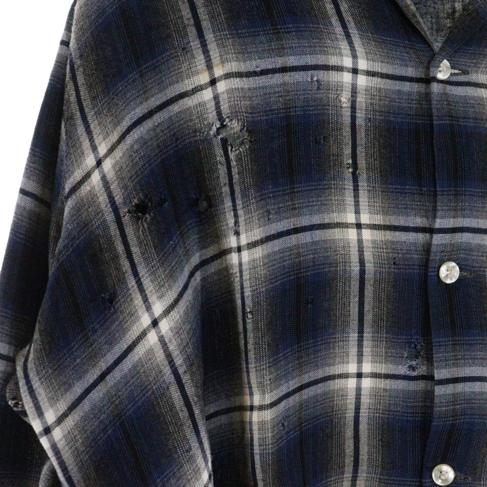 VINTAGE(ヴィンテージ) 50-60s ARROW CHEVELLA OMBRE CHECK SHIRT オンブレチェックシャツ ネイビー/ブラック