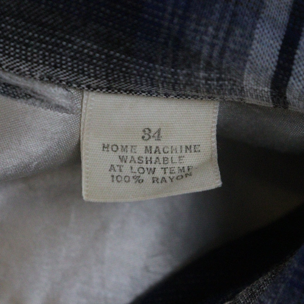 VINTAGE(ヴィンテージ) 50-60s ARROW CHEVELLA OMBRE CHECK SHIRT オンブレチェックシャツ ネイビー/ブラック