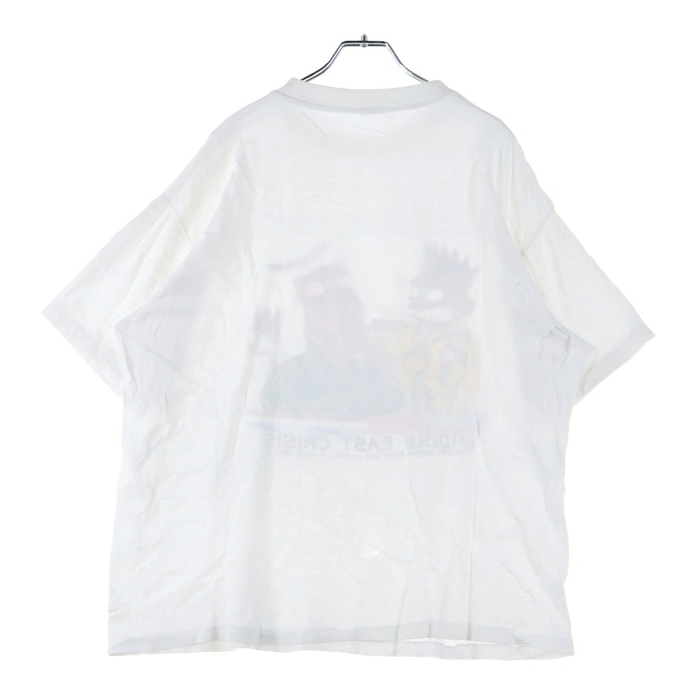 VINTAGE(ヴィンテージ) 90s Bootleg BART vs Hussein TEE フロントプリント半袖Tシャツ カットソー ホワイト