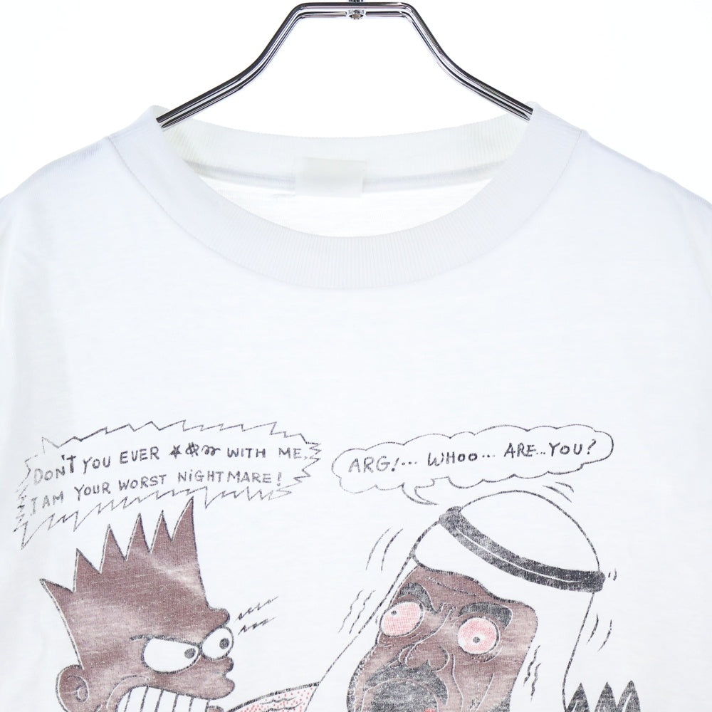 VINTAGE(ヴィンテージ) 90s Bootleg BART vs Hussein TEE フロントプリント半袖Tシャツ カットソー ホワイト