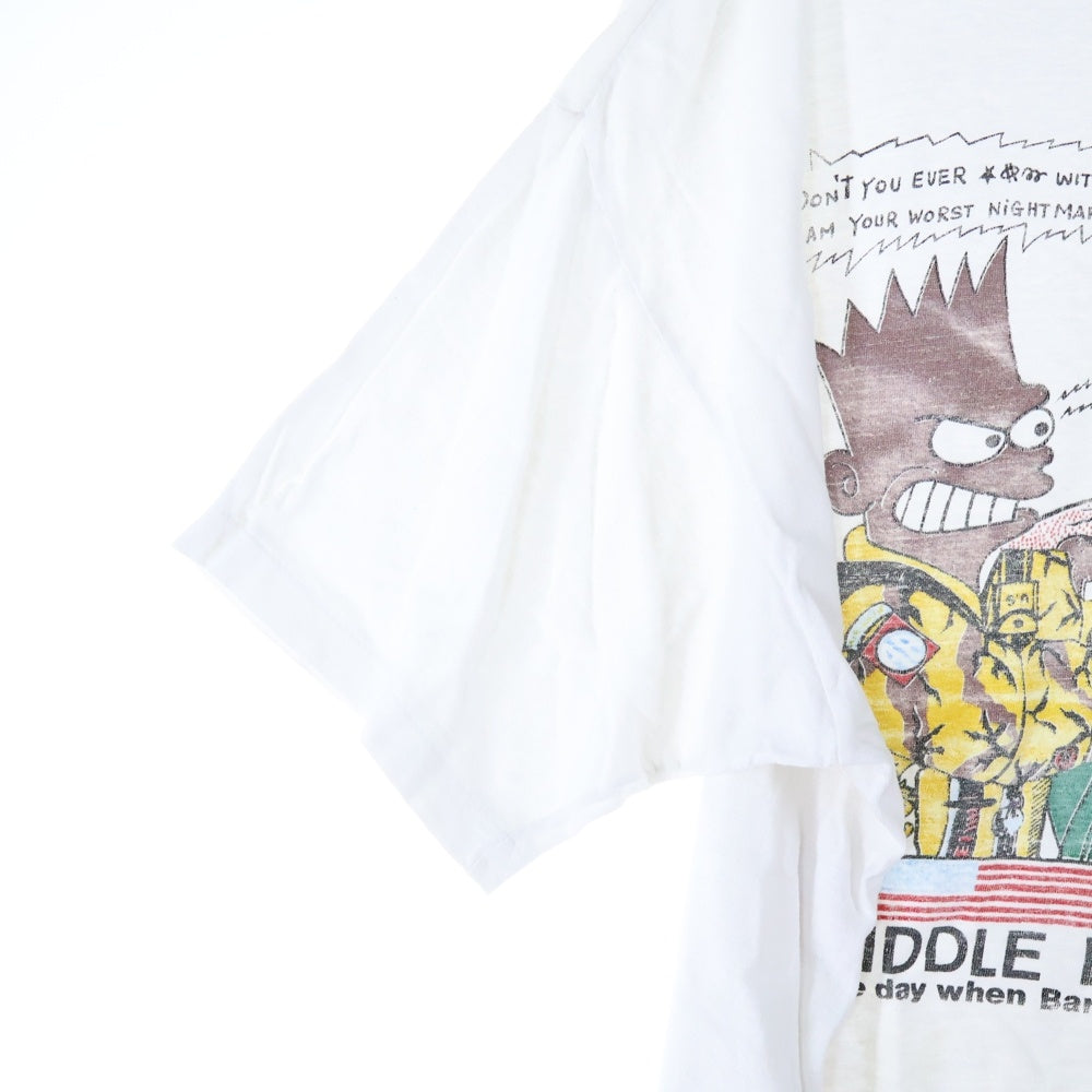 VINTAGE(ヴィンテージ) 90s Bootleg BART vs Hussein TEE フロントプリント半袖Tシャツ カットソー ホワイト