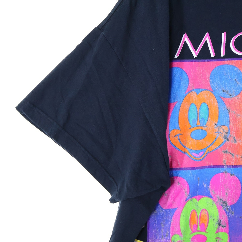 VINTAGE(ヴィンテージ) 90s USA製 MICKEY TEE ミッキーフロントプリント半袖Tシャツ カットソー ブラック