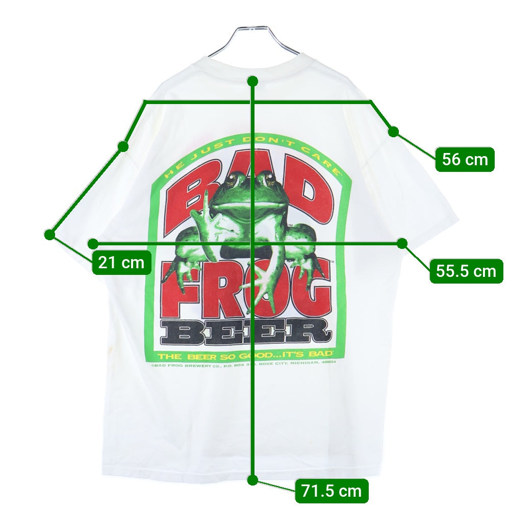 VINTAGE(ヴィンテージ) 90s BAD FROG バッドフロッグ Tシャツ 半袖カットソー ホワイト