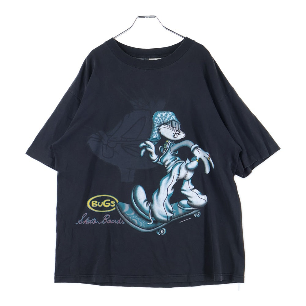 VINTAGE(ヴィンテージ) 90s BUGS BUNNY バッグス・バニーフロントプリント Tシャツ 半袖カットソー ブラック
