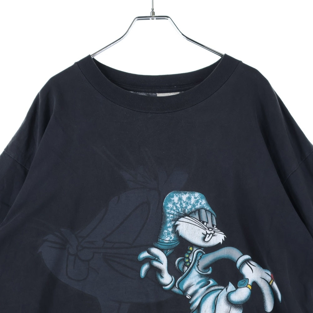 VINTAGE(ヴィンテージ) 90s BUGS BUNNY バッグス・バニーフロントプリント Tシャツ 半袖カットソー ブラック