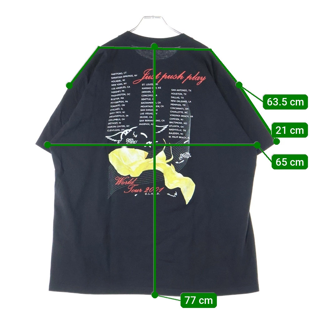 VINTAGE(ヴィンテージ) 90s AEROSMITH SORAYAMA JUST PUSH PLAY エアロスミス 空山 Tシャツ 半袖カットソー ブラック