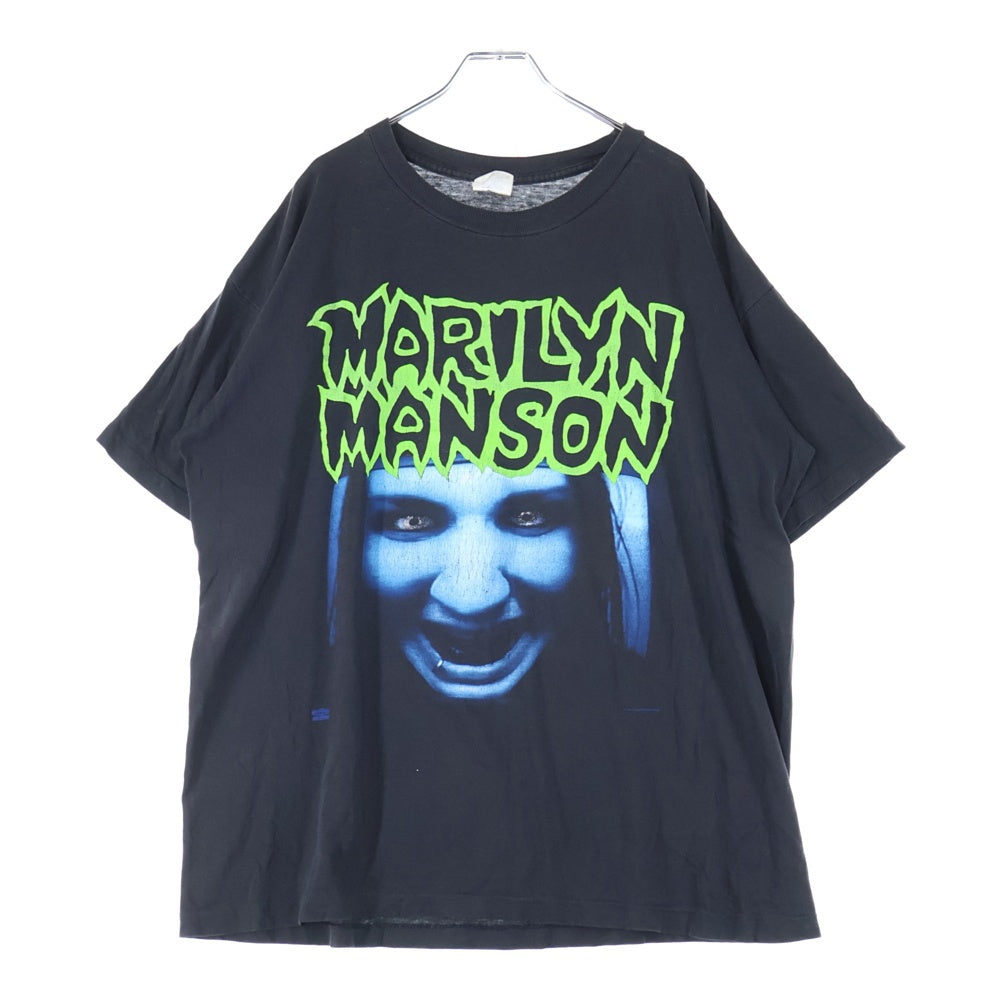 VINTAGE(ヴィンテージ) 90s MARILYN MANSON GET YOUR GUNN THIS IS YOUR WORLD マリリンマンソン ゲットユアーガンズ ディスイズユアー ワールド Tシャツ 半袖カットソー ブラック