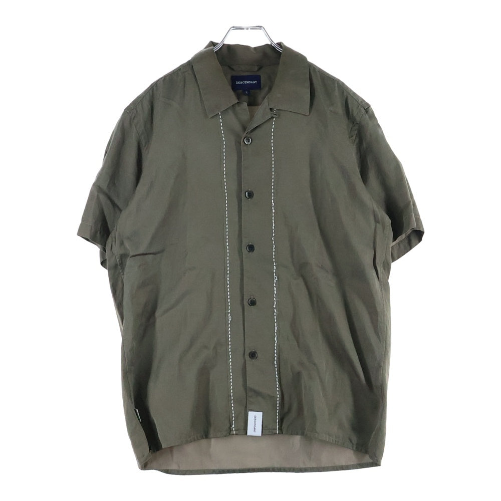 DESCENDANT(ディセンダント) 19SS ×RON HARMAN レーヨン オープンカラー 半袖 シャツ オリーブ