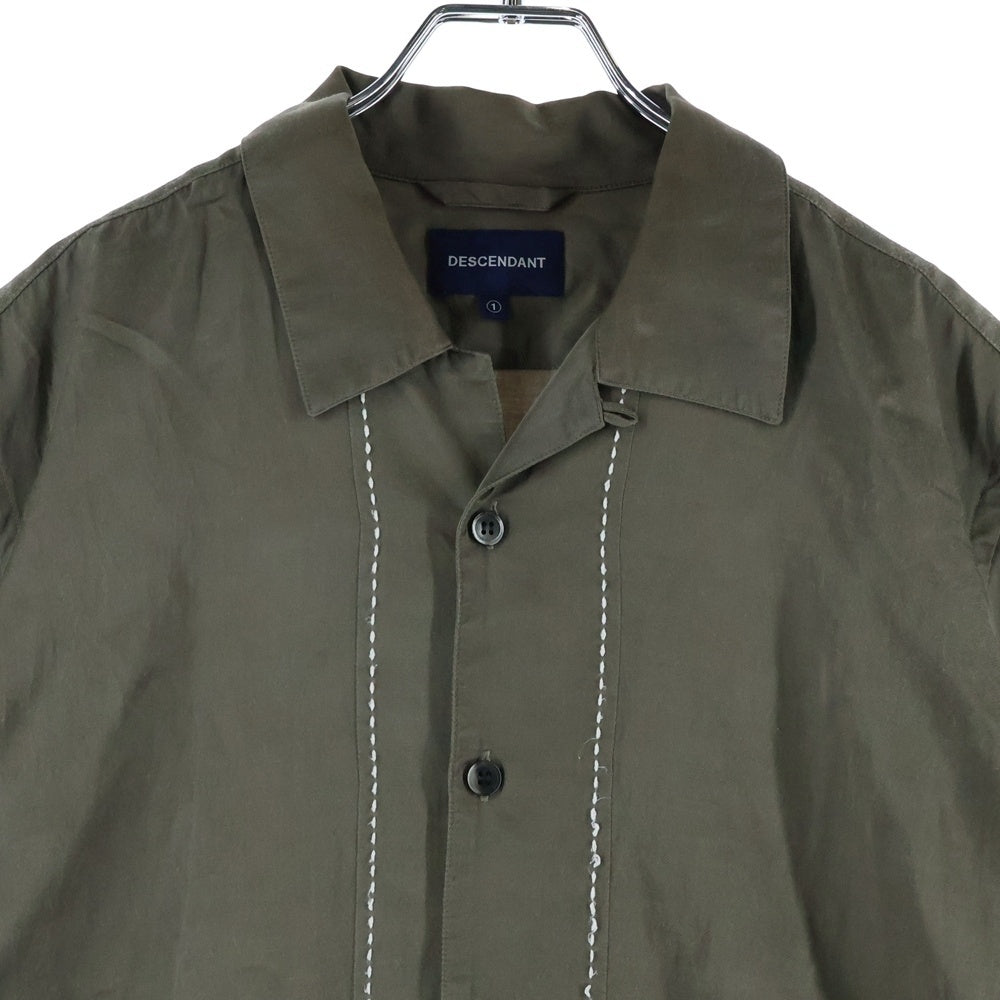 DESCENDANT(ディセンダント) 19SS ×RON HARMAN レーヨン オープンカラー 半袖 シャツ オリーブ