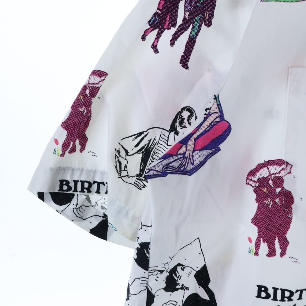 BoTT(ボット) ×DIVINITIES 総柄 コットン オープンカラー 半袖 シャツ ホワイト