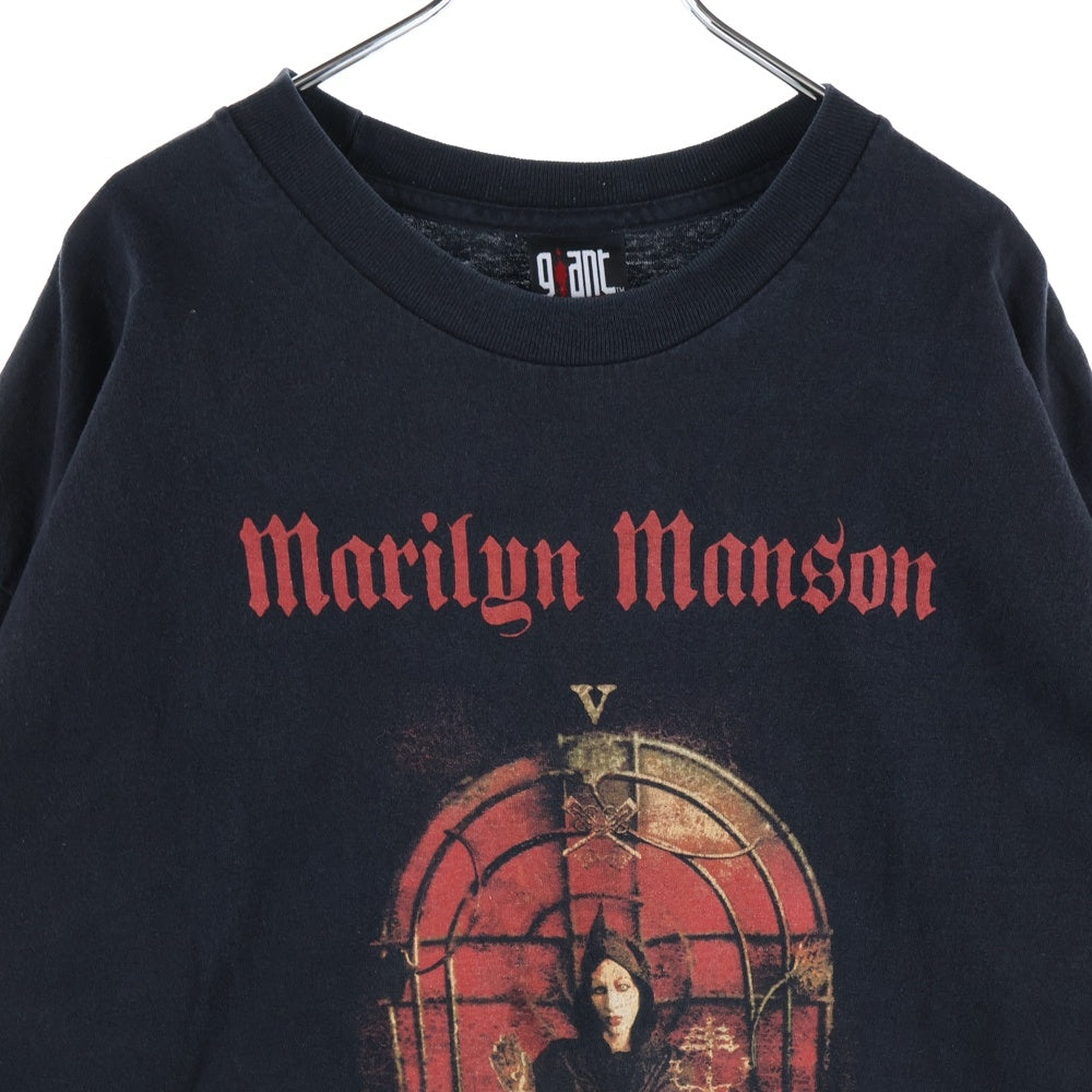 VINTAGE(ヴィンテージ) 00s MARILYN MANSON HIEROPHANT GIANTタグ 両面プリント 半袖Tシャツ カットソー ブラック