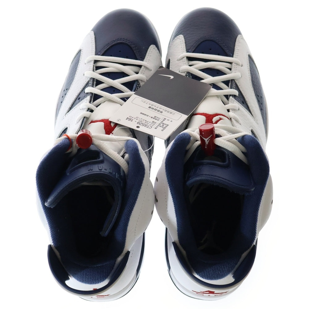 NIKE(ナイキ) AIR JORDAN 6 RETRO OLYMPIC WHITE/VARSITY RED-MIDNIGHT NAVY エアジョーダン6 ハイカットスニーカー ホワイト/ブルー CT8529-164 US10.5/28.5cm