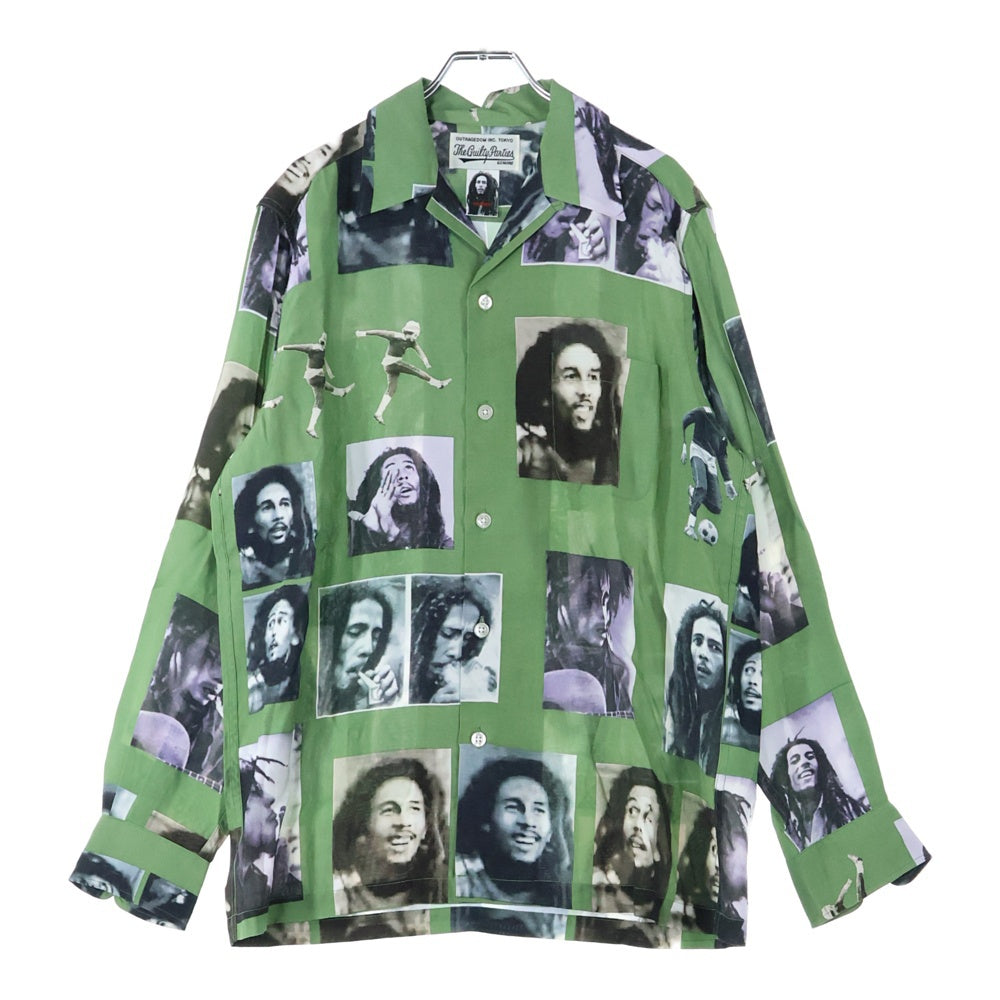 WACKO MARIA(ワコマリア) 22AW GUILTYPARTIES BOB MARLEY L/S SHIRT ギルティーパーティーズ ボブマーリー 長袖シャツ グリーン