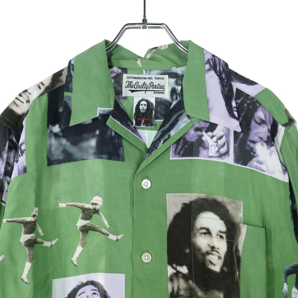 WACKO MARIA(ワコマリア) 22AW GUILTYPARTIES BOB MARLEY L/S SHIRT ギルティーパーティーズ ボブマーリー 長袖シャツ グリーン