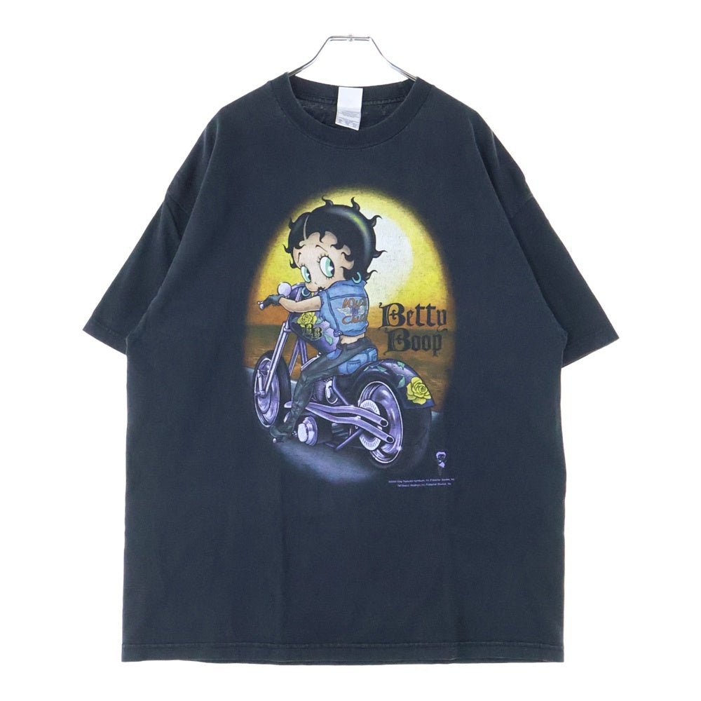 VINTAGE(ヴィンテージ) 00s BETTY BOOP WILD CHILE ベティ バイク 両面プリント Tシャツ 半袖カットソー ブラック