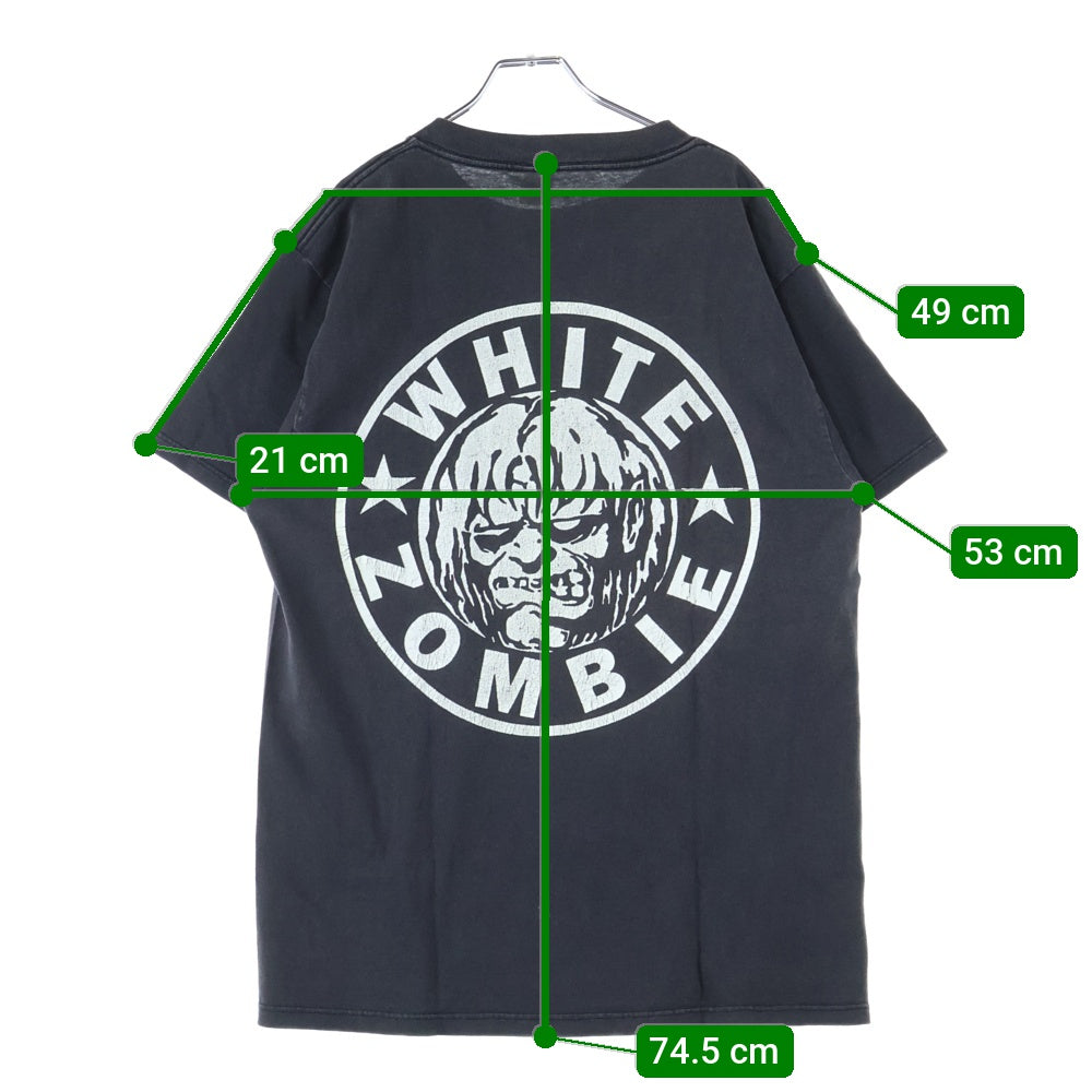 VINTAGE(ヴィンテージ) 90S WHITE ZOMBIE ホワイトゾンビ 両面プリント 半袖Tシャツ ブラック