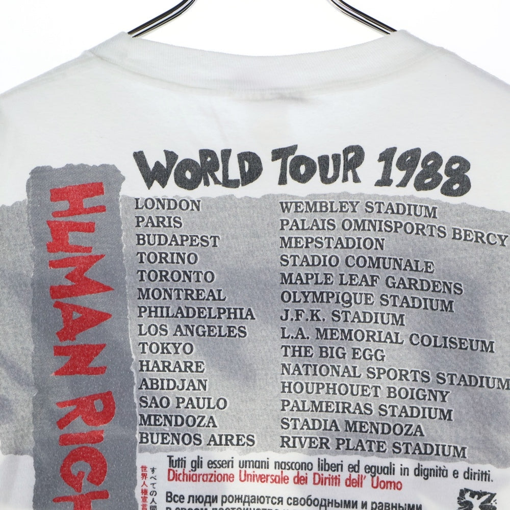 VINTAGE(ヴィンテージ) 80s HUMAN RIGHTS NOW WORLD TOUR 1988 REEBOK ヒューマンライツ ナウ ワールドツアー リーボック 世界人権宣言 半袖Tシャツ カットソー ホワイト