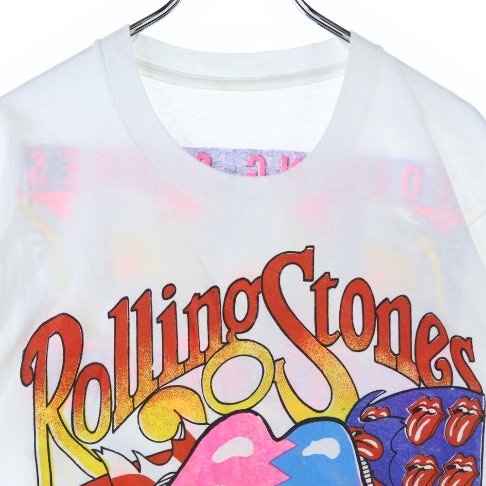 VINTAGE(ヴィンテージ) 80s THE ROLLING STONES STEEL WHEELS TOUR 1989 ローリング ストーンズ ラブ 半袖Tシャツ カットソー ホワイト