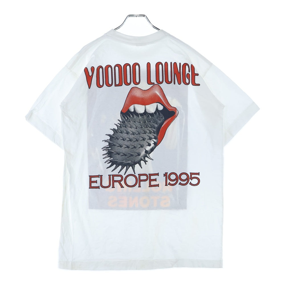 VINTAGE(ヴィンテージ) 90s THE ROLLING STONES VOODOO LOUNGE EUROPE SPIKE TONGUE 1995 ローリング ストーンズ ヴードゥー ラウンジ 半袖Tシャツ カットソー ホワイト