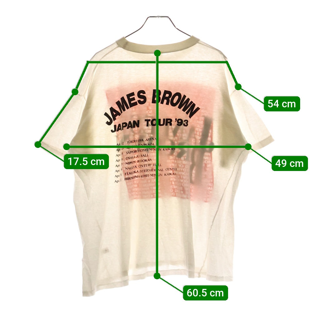 VINTAGE(ヴィンテージ) 90s JAMES BROWN JAPAN TOUR 1993 ジェームス ブラウン 半袖Tシャツ カットソー ホワイト