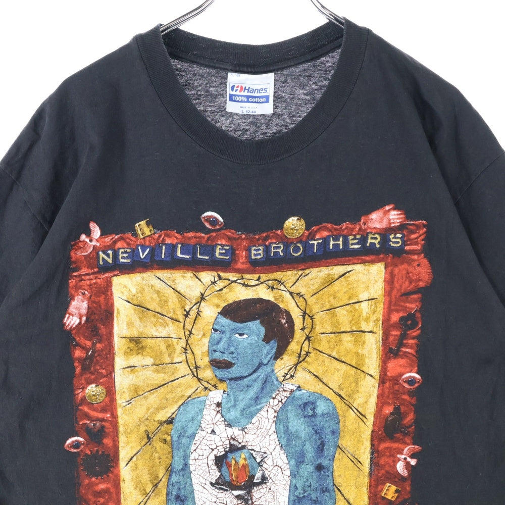 VINTAGE(ヴィンテージ) 90s THE NEVILLE BROTHERS BROTHERS KEEPER R&Bバンド ネビル ブラザーズ ブラザーズキーパー 半袖Tシャツ カットソー ブラック