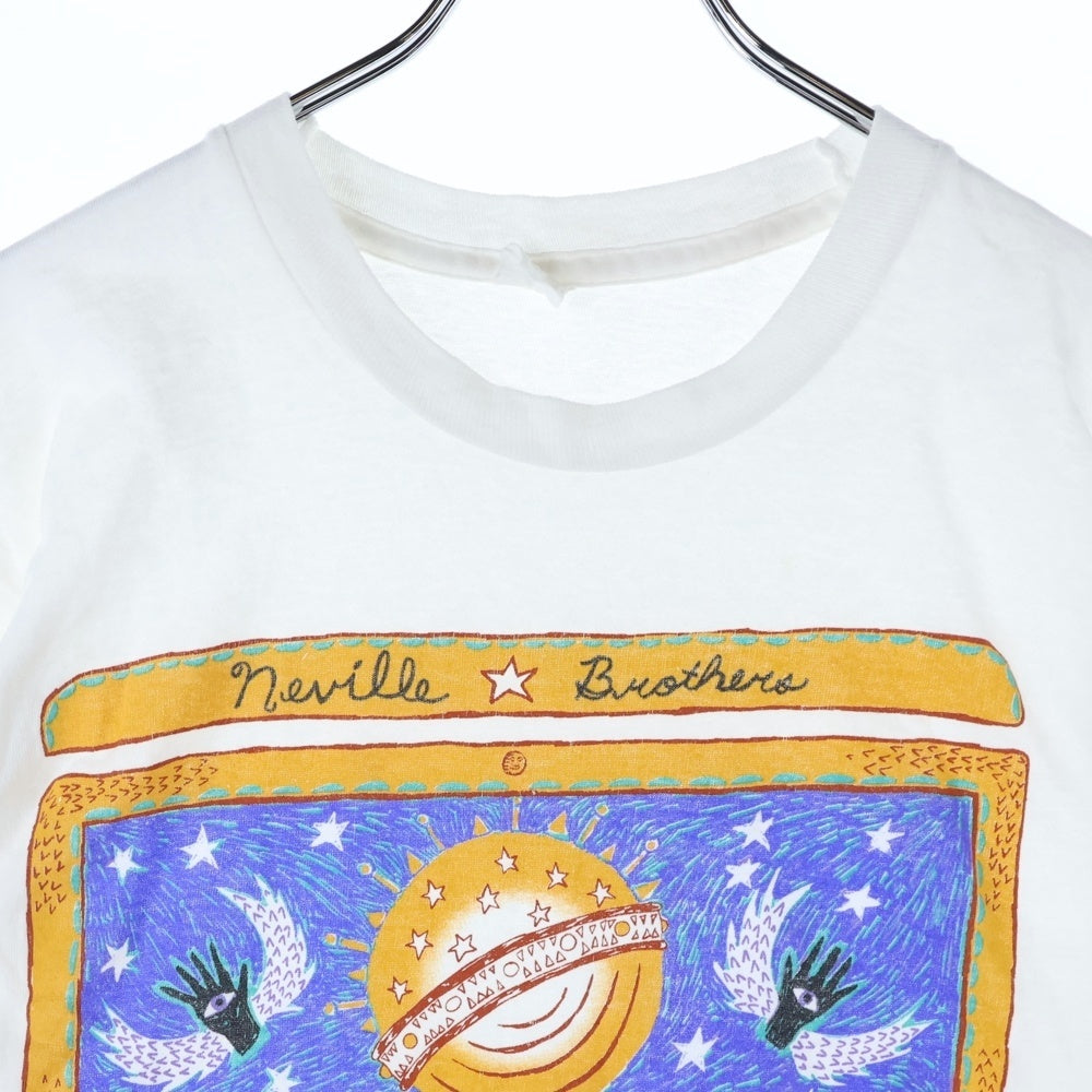 VINTAGE(ヴィンテージ) 80s NEVILLE BROTHERS YELLOW MOON WORLD TOUR 1989 ネビルブラザーズ ワールドツアー 半袖Tシャツ カットソーホワイト